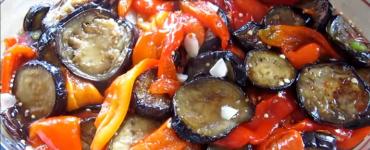 Chisanchi – eggplant with potatoes and sweet peppers in Chinese style in soy sauce Sweet eggplants in Chinese style