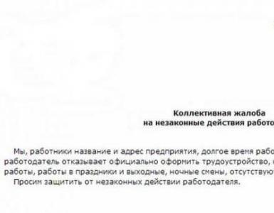 Sample collective complaint against neighbors